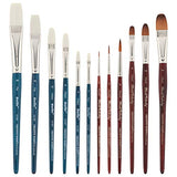 Creative Mark Berlin & Mimik Kolinsky Hair Professional Paint Brush Set, Synthetic Kolinsky Brushes, 12 Piece Mixed Sizes