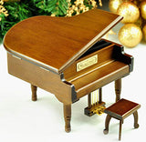 Play (What a Wonderful World) Wooden Piano Music Box with Sankyo Musical Movement (Brown)