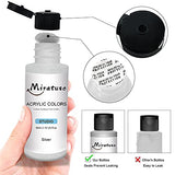 Miratuso Metallic Silver Acrylic Paint 2oz Outdoor Craft Paint Non-Fade Waterproof Non-Toxic Art Painting Supplies Gift for Beginners Artist Kids Students Ideal for Fabric Glass Wood Rock Canvas