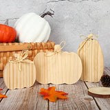 Whaline 3Pcs Unfinished Pumpkin Wooden Cutout with Natural Raffia Pumpkin Shaped Tiered Tray Decor Pumpkin Wooden Table Sign for Fall Thanksgiving Halloween Home Office Table Decor DIY Crafts
