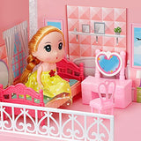 Dollhouse with Light and Music , Doll Houses for Girls, Dreamhouse Building Toys with Furniture, Accessories, Pets and Dolls, 11 Rooms, DIY Pretend Play Dollhouse Gift for Kids, Toddlers