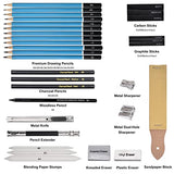 Sketching Drawing Pencil Set,34pcs Professional Charcoal Pencils Artist Kit with Sketch Book,Art Set Supplies for Teens,Kids Adults,Artists,Beginners(34)