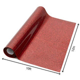 Red Glitter Heat Transfer Vinyl Roll - 12in x 10ft, Red Glitter Iron on HTV Vinyl for Shirts