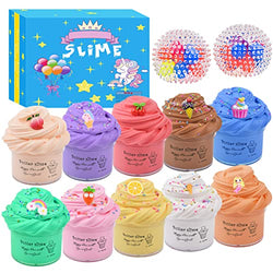 Slime, Butter Slime Kit 12 Pack, Including 2 Pack Stress Relief Balls, Soft and Non-Sticky, Scented Slimes Toys for Girls Boys, Kids Party Stress Relief Toy