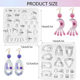 Resin Jewelry Molds Silicone, 2 PCS Earring Resin Molds with Hole, Resin Casting Molds for DIY Crafting Earrings Necklace Pendant Keychains Jewelry Making