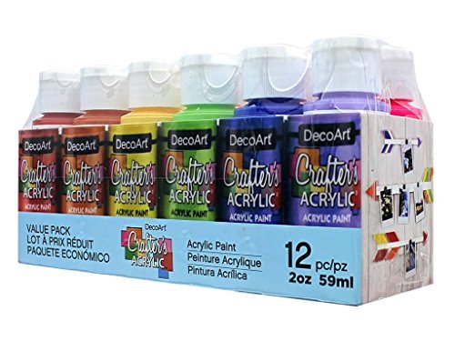 DecoArt Acrylic 2 Oz 12 Count Brights Craft Paint Value Pack