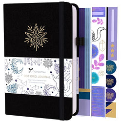 Vivid Scribbles Dotted Journal – 160gsm Bleed Proof Thick White Paper – 200 Numbered Dot Grid Pages – 5.8 x 8.3 inch Dotted Bullet Notebook