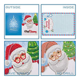 YOBEYI DIY Christmas Card with Diamond Painting Drill by Numbers 8Packs Christmas Tree Santa Claus New Year Greeting Card Christmas Stickers Christmas Gifts (C)