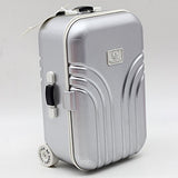 Zehui Mini Luggage Box for BJD Dolls Cute Plastic Rolling Suitcase Silver