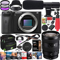 Sony a6600 Mirrorless Camera 4K APS-C Camera Body ILCE-6600B Bundle with 16-55mm F2.8 Zoom G Lens SEL1655G + Deco Gear Condenser Microphone + Travel Case Bag + Photo Video Software Kit + Accessories