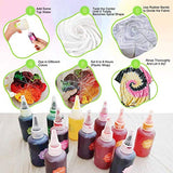 CRAZYMOTO 18 Colors Tie Dye Kits for Kids and Adults│Fabric Decorating Kits│ Rainbow Fabric Tie Dyes Kits for Halloween & Party with Disposable Gloves &Aprons Rubber