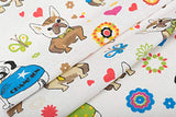 RayLineDo 1PCS 100% Linen Printed Half Metre Quilting Fabric Patchwork Fabric Scrapbooking Sewing