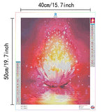 RunFar 5D Diamond Painting Kit for Adults Fantasy Lotus Sparkling Flower DIY Cross Stitch Rhinestone Craft for Home Decor(16x20inch)