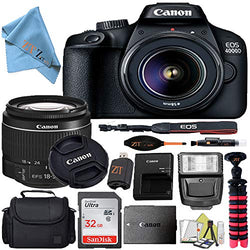 Canon EOS T100/4000D DSLR Camera w/Canon EF-S 18-55mm F/3.5-5.6 III Zoom Lens + Case + 32GB SD Card + More + ZeeTech Cloth (Starter 32GB)