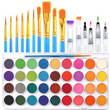 36 Colors Watercolor Paint Set, AROIC Watercolor Pan Set with 10 Nylon Brushes and 6 Refillable Water Brushes. Perfect for Adults, Children and Beginner Artists.