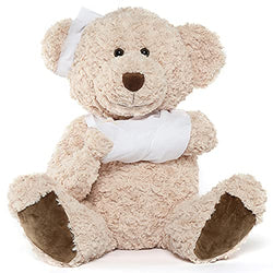 Muiteiur Get Well Soon Teddy Bear Stuffed Animal Big Speedy Recovery Teddy Bear Gifts for Kid Adult After Surgery Soft Bandage Plush Bear, 25.6 Inch