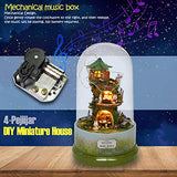 DIY Miniature Dollhouse Kit with Furniture, Spin Rotate Music Box, LED Wooden Mini House Set,Best Gift Birthday Christmas Valentine's Wedding Day for Kids Girls Women Lovers (THE FOREST WHIM)