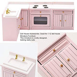 Just E Joy Dollhouse Furniture 1:12 Wood Miniature Kitchen Cabinet Model DIY Doll House Toy