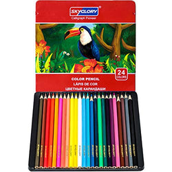Colored Pencils, Professional Set of 24 Colours in Tin Box, Soft Cores, Coloring Pencils for Drawing, Sketching, Shading & Coloring, Vibrant Colored Pencils for Adults & Pro Artists (24 Colors)