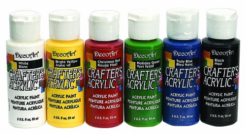 DecoArt DASK278 Crafter's Acrylics Primary Sample Pack