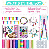 Friendship Bracelet Making Kit for Girls, Arts and Crafts for Kids Ages 8-12, DIY Jewelry Making Kit for 6 7 8 9 10 11 12 Years Old Girls, Birthday Gifts for Teen Girls Toys, Extra 2 Charm Bracelets