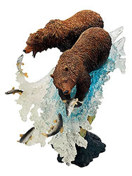 18 Inch Premium Grizzly Bears Fishing Statue - Perfect for Kitchen, Home, and Rustic Cabin Decor - Premium Statue, Sculpture, Figurine Made to Complement Your Current Home Decor
