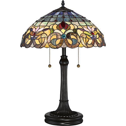 Quoizel TF3180TVB Tiffany Table Lamp, Small, Vintage Bronze