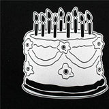 Cake Metal Die Cuts Happy Birthday Candle Cutting Dies Cut Stencils for DIY Scrapbooking Photo Album Decorative Embossing Paper Dies for Card Making Template