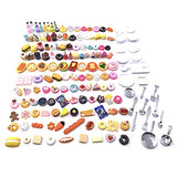 150Pcs Miniature Food Drink Bottles Adults Dollhouse Soda Pop Cans Pretend Play Kitchen Cooking Game Party Accessories Toys Hamburger Cake Ice Cream Pizza Bread Tableware Doll House Landscape Party