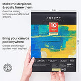 Arteza Acrylic Paint Set and Canvas Pad Bundle, Painting Art Supplies for Artist, Hobby Painters & Beginners