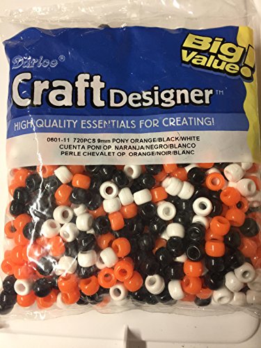 Darice 0601-11 9mm Bead Pony Opaque Halloween Colors (720 Pack)