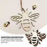 Amosfun 20pcs Bee Wooden Ornaments Unfinished Wood Slices Crafts Predrilled with Hole Spring Easter Bee Festival Party Decorations DIY Painting Staining Coasters