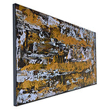 Hand Painted Gold Abstract Canvas Art Framed Artwork Modern Oil Painting Wall Decor for Home Office Decoration