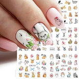 Easter Nail Art Stickers Bunny Water Transfer Nail Stciker Decal Cute Rabbits Egg Bunny Carrot Nail Design Nail Art Supplies for Acrylic Nail Easter Day Nail Decal for Women Kids Manicure Decor 12sheets