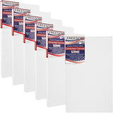 US Art Supply 24 X 48 inch Professional Quality Acid Free Stretched Canvas 6-Pack - 3/4 Profile