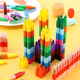 20 Pieces Rainbow Pencils Stackable Crayons for Kids Stacking DIY Crayons Buildable Crayons Party Favors for Office School Supplies, 12 Colors