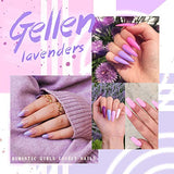 Gellen Gel Nail Polish Kit - 6 Colors Lavenders Series - Violet Lilac Rose Pink Popular Nail Gel Colors Nail Art DIY Home Gel Manicure Set