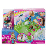 Barbie Dreamhouse Adventures Chelsea Doll, 6-Inch Blonde in Soccer Uniform, with Soccer Playset and Accessories, Gift for 3 to 7 Year Olds