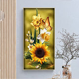 Diamond Painting Kits for Adults, YALKIN DIY 5D Diamond Painting Paint Sunflower (11.8X 21.65inch) by Number with Gem Art Drill Dotz Diamond Painting Kits for Kids for Relaxation, Home Wall Décor