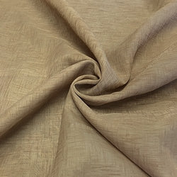Sheer Voile Faux Linen Fabric Gasa 118" Wide Curtain Drapery Sold BTY 100% Polyester (Camel)