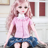 16 Jointed BJD SD Doll Exquisite Girl 24" 60Cm Dolls Valentine's Gift Toy Action Figure + Makeup + Accessory