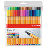 STABILO Highlighter BOSS ORIGINAL - Desk Set of 23 - Assorted colors & Fineliner point 88 - Wallet of 40 - Assorted colors