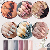 Gellen Gel Nail Polish Kit with UV Light Nail Dryer, 6 Gel Nail Colors, No Wipe Top Base Coat, Nail Art Decorations, Manicure Tools, All-In-One Manicure Kit, Nude Grays