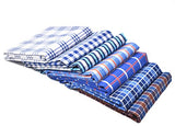 RayLineDo 7X Different Blue Plaid Yarn Dyed Pure Cotton Fabric Fat Quarter Bundle 46 x 56cm ( Appox