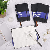 EOOUT 4 Pack Artificial Leather Pocket Journal Notebook, College Ruled Hardcover Notebook, Notepad, 3.5x5.5 Inches, A6 Size, 160 Pages, 100GSM, with Pen Holder, for Office and School Supplies