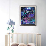 DIY 5D Diamond Painting by Number Kits, Crystal Rhinestone Diamond Embroidery Paintings Pictures Arts Craft for Home Wall Decor, Full Drill,I Love You to The Moon and Back (J4764XKMY-11.8X15.7in)