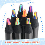 Colored Pencils for Adult Coloring, 8 Colors Magic Jumbo Colored Pencil for Kids and Adults, Multicolored Core Pencils for Art Supplies, Drawing, Coloring Books, Sketching (8 Pcs)