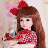 YNSW BJD Doll, Big Red Plaid Dress Doll 1/6 12 Inch 30 cm Fashion Doll Birthday Valentines Day Wedding Gift