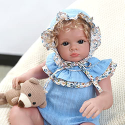 JIZHI Lifelike Reborn Baby Dolls - 18 Inches Realistic-Newborn Baby Girl Dolls Blond Hair Real Life Baby Dolls for Kids Age 3 4 5 6 7 +