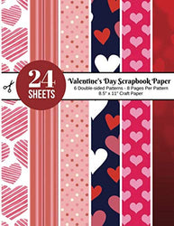 Valentine's Day Scrapbook Paper: Scrapbooking Patterns 8.5 x 11 Pad for Decoration DIY Cardstock Craft Card Making & Valentine's Day Supplies